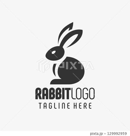 Minimalist Rabbit Corporate Logo Design 129992959