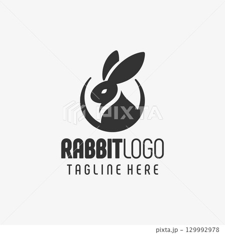 Stylish Rabbit Concept Logo Design 129992978