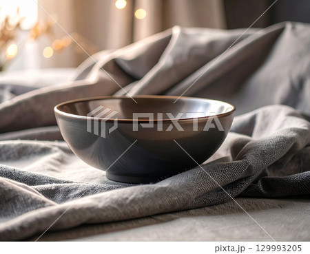 シンプルなボウル。食器。AI生成画像。 シンプルなボウル。食器。AI生成画像。 129993205