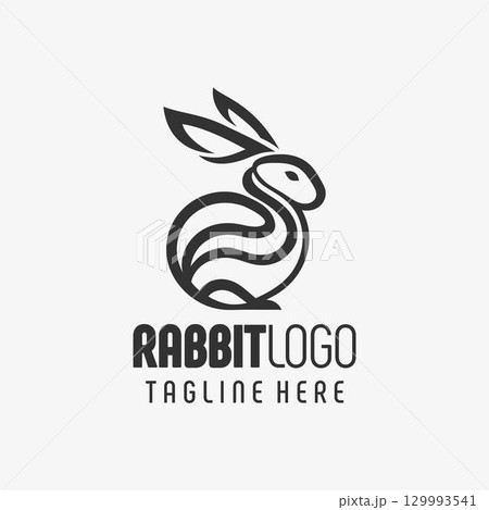 Mighty Rabbit Hero Logo Design 129993541