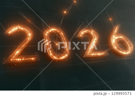 Digital artwork with the number 2026 129993571