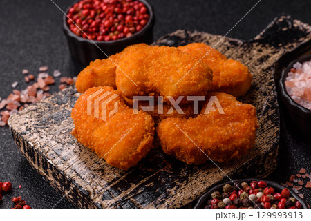 Chicken nuggets in breading, takeaway food, junk food 129993913