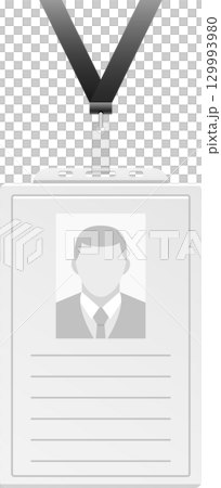 Image displays an employee identification badge with a lanyard for access control at the office. Image displays an employee identification badge with a lanyard for access control at the office. 129993980