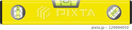 A yellow spirit level with three vials showing if something is balanced, essential for construction. 129994050