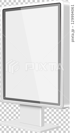 Clean white billboard mock-up, ideal for showcasing advertisement designs with its modern design. Clean white billboard mock-up, ideal for showcasing advertisement designs with its modern design. 129994061