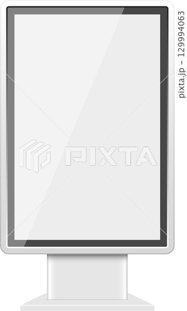A blank, modern advertising billboard stands ready for content, offering a clean, bright display space. 129994063