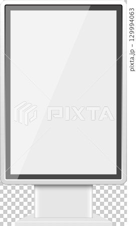 A blank, modern advertising billboard stands ready for content, offering a clean, bright display space. 129994063