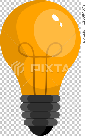 A vibrant cartoon lightbulb emitting a warm orange glow, symbolizing ideas and illumination. A vibrant cartoon lightbulb emitting a warm orange glow, symbolizing ideas and illumination. 129994078