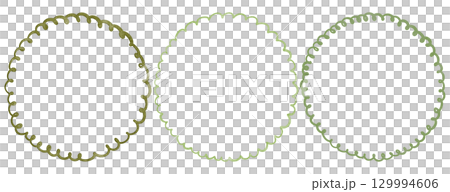 Round Frames Hand Drawn Lines Curves Scalloped Edges Round Frames Hand Drawn Lines Curves Scalloped Edges 129994606