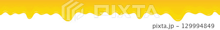 Yellow dripping paint or liquid illustration creates a bright and cheerful graphic design. 129994849