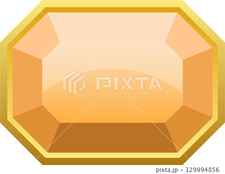 Shiny golden jewel with many faces. A beautiful treasure, gemstone, and prize. Perfect wealth icon. Shiny golden jewel with many faces. A beautiful treasure, gemstone, and prize. Perfect wealth icon. 129994856