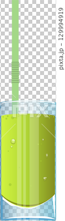 Refreshing Green Drink with Straw: A vibrant, healthy beverage in a glass, ready to quench thirst. Refreshing Green Drink with Straw: A vibrant, healthy beverage in a glass, ready to quench thirst. 129994919