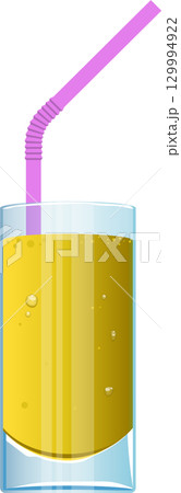 A refreshing beverage in a glass with a straw, perfect for quenching your thirst on a hot day. 129994922