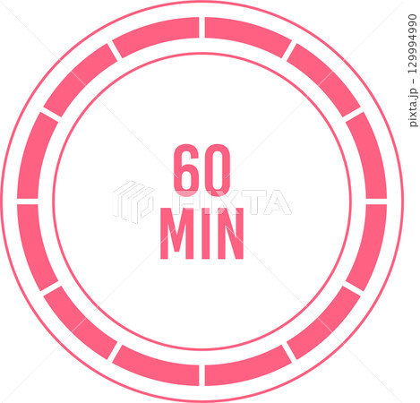 Digital timer showcasing a 60-minute duration with segmented circular progress indicator. 87 chars 129994990