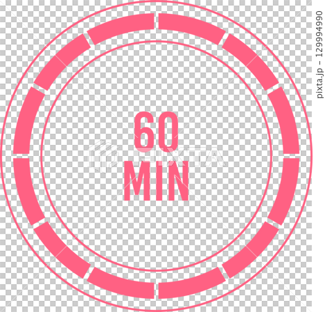 Digital timer showcasing a 60-minute duration with segmented circular progress indicator. 87 chars 129994990