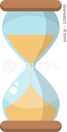 Classic hourglass timer with falling sand, illustrating the passage of time or a deadline. 129994999
