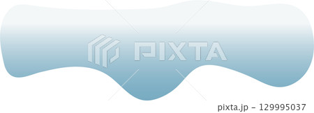 Abstract shape with soft blue and white gradient, isolated on a solid black background. 129995037