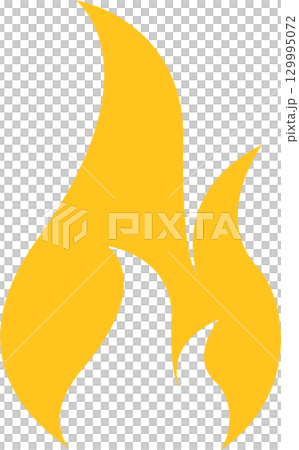 Golden flame rises against the darkness, radiating light and warmth into the surrounding space. 129995072