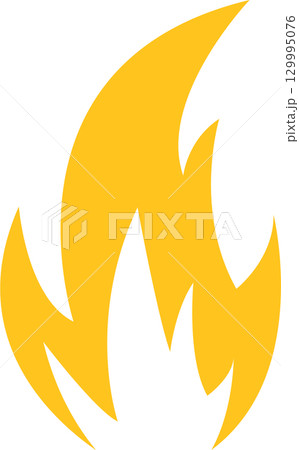 Stylized yellow flame graphic against a black background, representing energy and passion. 129995076