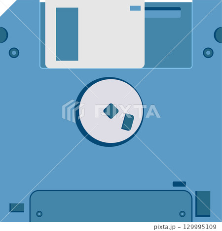 Retro data storage on a floppy disk, a relic from early computing, evoking nostalgia for tech eras. 129995109