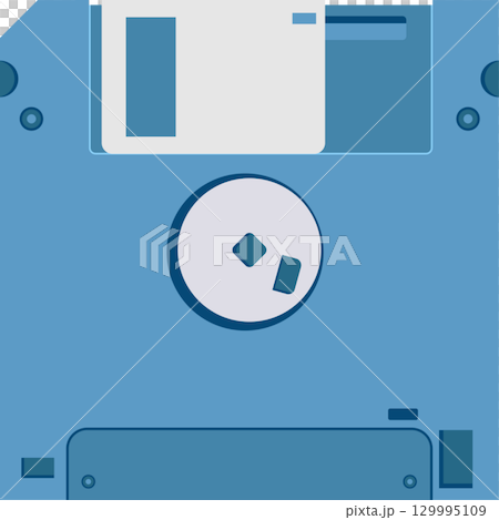 Retro data storage on a floppy disk, a relic from early computing, evoking nostalgia for tech eras. 129995109