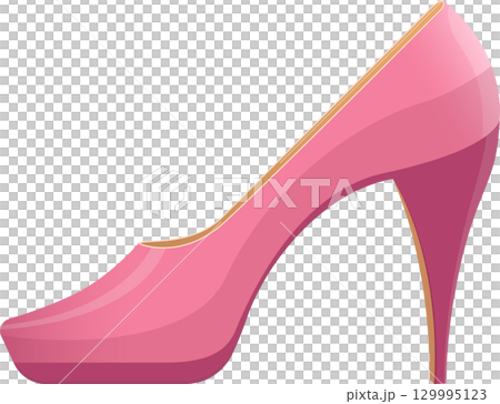 Elegant pink high heel shoe with a glossy finish, perfect for formal events and fashion statements. Elegant pink high heel shoe with a glossy finish, perfect for formal events and fashion statements. 129995123