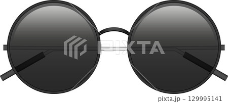 Stylish round-framed sunglasses with dark lenses, offering a vintage-inspired aesthetic. 129995141