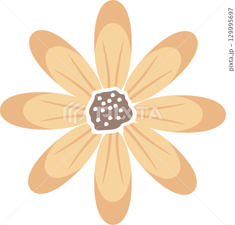 Isolated illustration of a beige flower with a brown center. Perfect for floral designs Isolated illustration of a beige flower with a brown center. Perfect for floral designs 129995697