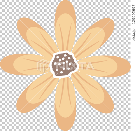 Isolated illustration of a beige flower with a brown center. Perfect for floral designs Isolated illustration of a beige flower with a brown center. Perfect for floral designs 129995697