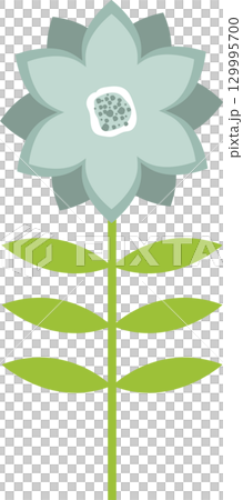 Vector style flower art with green stem and petals. Soft, muted palette. Isolated flower. Vector style flower art with green stem and petals. Soft, muted palette. Isolated flower. 129995700