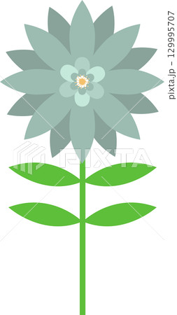 Abstract floral design featuring layered petals in muted tones, set against a stark black background. 129995707