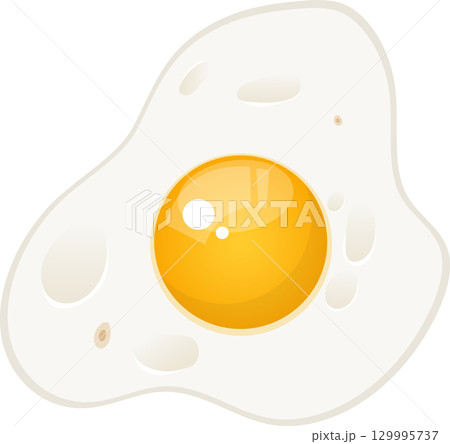 Bright and sunny side up egg, a delicious breakfast favorite, presented on a black backdrop. Bright and sunny side up egg, a delicious breakfast favorite, presented on a black backdrop. 129995737