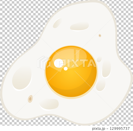 Bright and sunny side up egg, a delicious breakfast favorite, presented on a black backdrop. Bright and sunny side up egg, a delicious breakfast favorite, presented on a black backdrop. 129995737