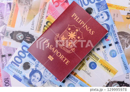 Philippines passport for travelling, flying and doing business. Philippines document Philippines passport for travelling, flying and doing business. Philippines document 129995978
