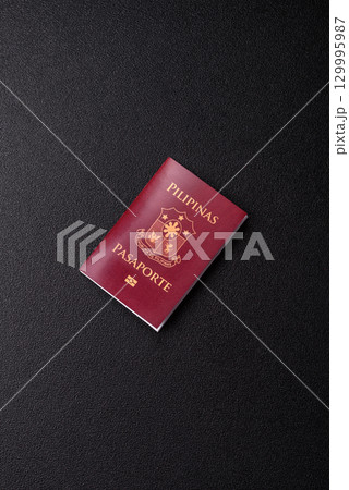 Philippines passport for travelling, flying and doing business. Philippines document Philippines passport for travelling, flying and doing business. Philippines document 129995987