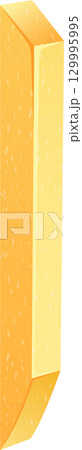 Cartoon block of cheese with a unique design, featuring two distinct shades of yellow color. Cartoon block of cheese with a unique design, featuring two distinct shades of yellow color. 129995995