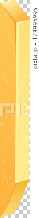 Cartoon block of cheese with a unique design, featuring two distinct shades of yellow color. Cartoon block of cheese with a unique design, featuring two distinct shades of yellow color. 129995995