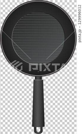 A grey skillet with raised ridges, perfect for grilling indoors and a comfortable handle. A grey skillet with raised ridges, perfect for grilling indoors and a comfortable handle. 129996012