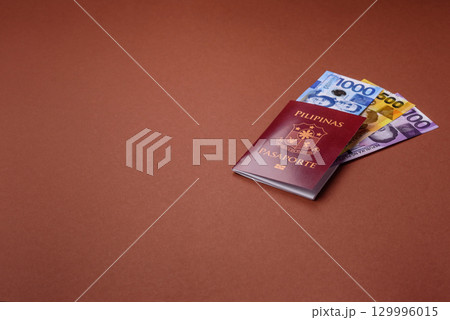 Philippines passport for travelling, flying and doing business. Philippines document 129996015