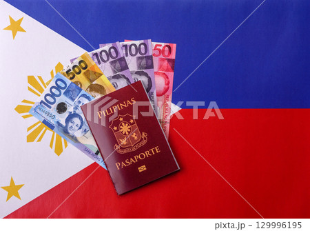 Philippines passport for travelling, flying and doing business. Philippines document Philippines passport for travelling, flying and doing business. Philippines document 129996195