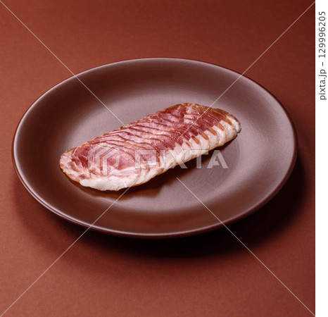 Sliced ham, meat, pork or turkey sausage for sandwiches. Ham slices, food 129996205