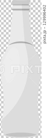 A minimalist illustration of a light gray glass bottle with a narrow neck and screw-on lid. A minimalist illustration of a light gray glass bottle with a narrow neck and screw-on lid. 129996402