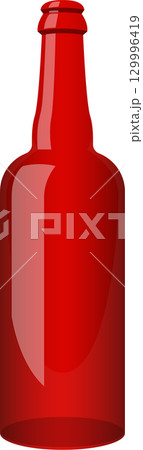 An iconic bottle in a vibrant red hue, sleek lines, perfect for drinks, potions, or just display. 129996419