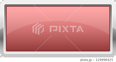 A shiny, red colored rectangle with a light gray border, casting a soft reflection in the center. 129996425