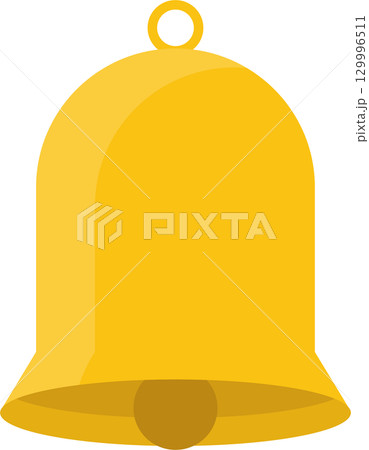 A simple yellow bell hangs, potentially indicating a signal, notification, or celebratory moment. A simple yellow bell hangs, potentially indicating a signal, notification, or celebratory moment. 129996511