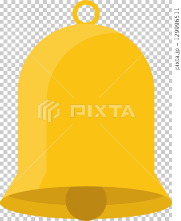 A simple yellow bell hangs, potentially indicating a signal, notification, or celebratory moment. A simple yellow bell hangs, potentially indicating a signal, notification, or celebratory moment. 129996511