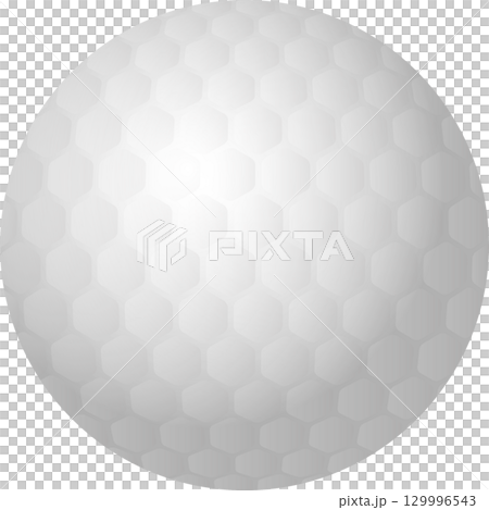 White golf ball with dimples creating a unique texture, often used in sports and recreation. 129996543