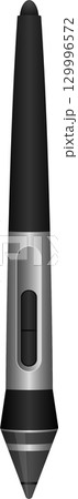 Stylized gray drawing tool on black background, suggesting a digital art or graphic design instrument. 129996572