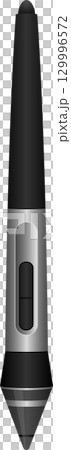 Stylized gray drawing tool on black background, suggesting a digital art or graphic design instrument. 129996572
