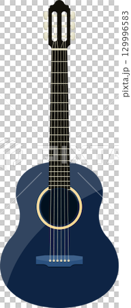 A blue classical guitar with nylon strings, perfect for learning and creating beautiful melodies. 129996583